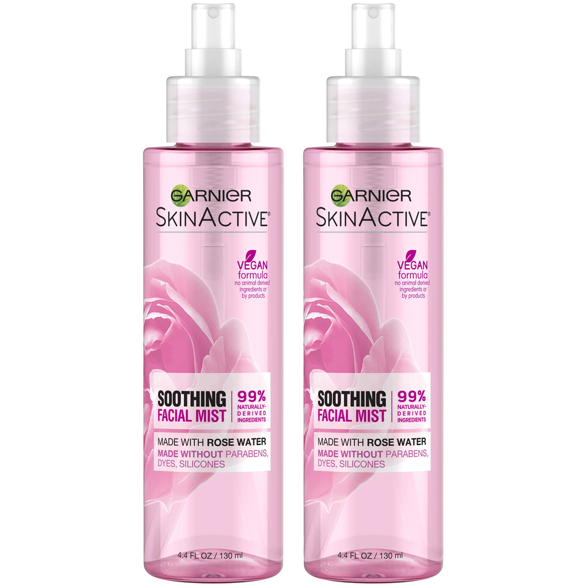 Garnier rose water mist front packaging showing bottle and label for refreshing hydration