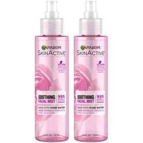Garnier rose water mist front packaging showing bottle and label for refreshing hydration