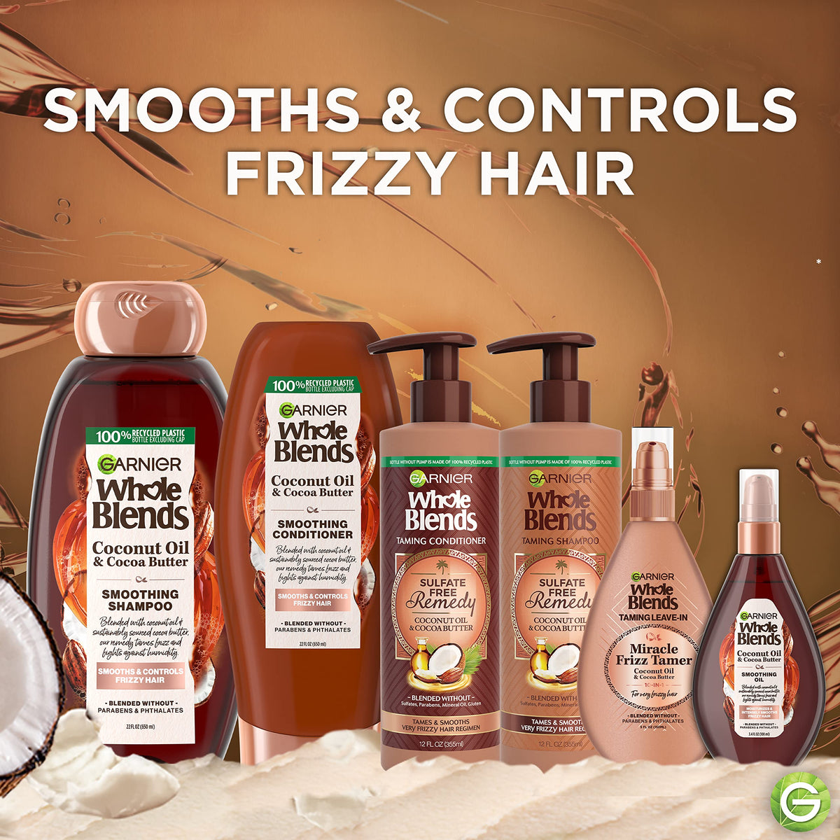 Garnier shampoo pouring foam for gentle cleansing and frizz control