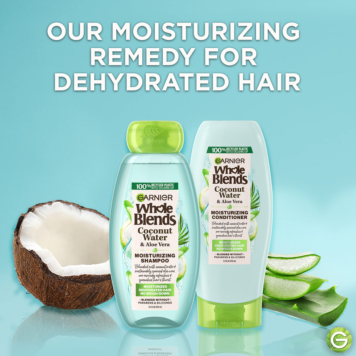 Garnier shampoo pump close-up highlighting easy dispensing