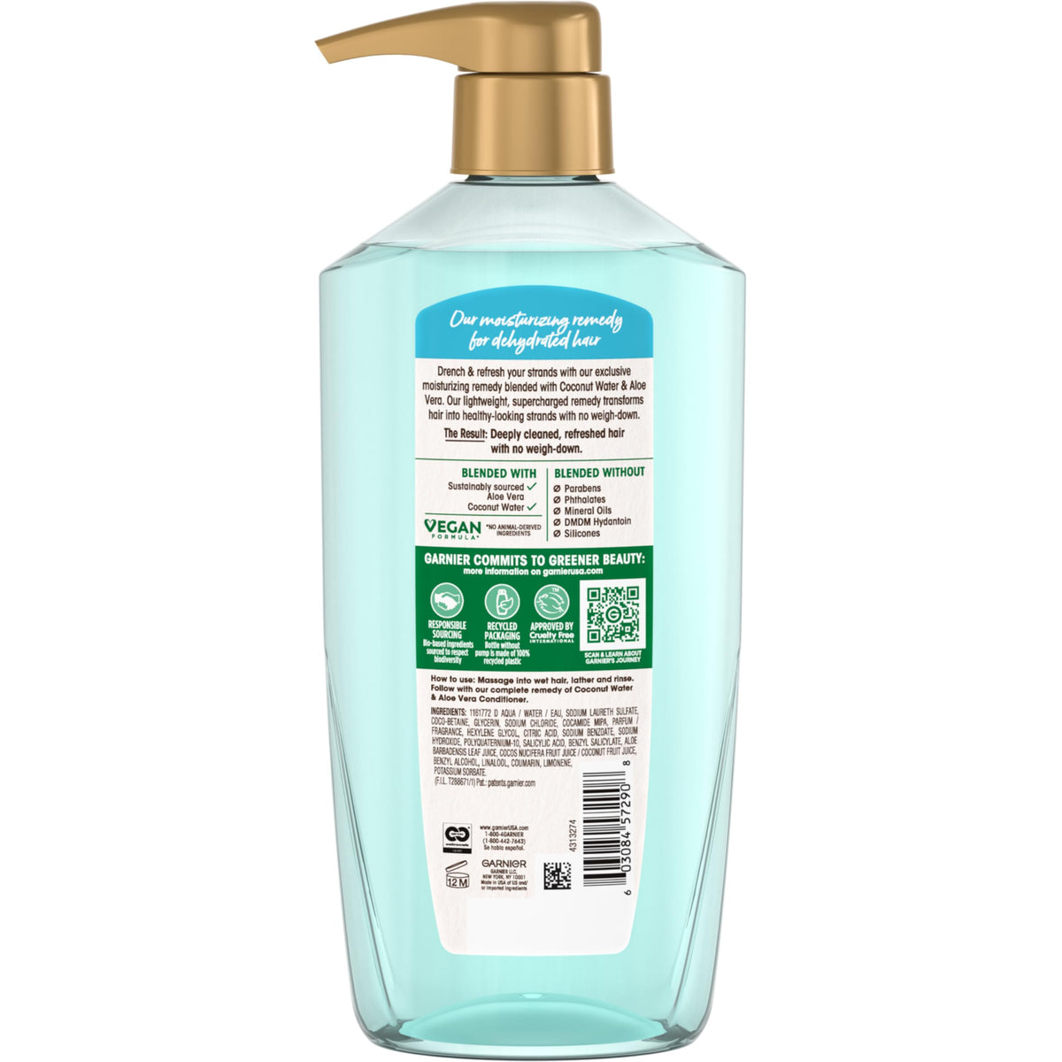 Garnier 28 fl oz bottle next to common item showing large size value