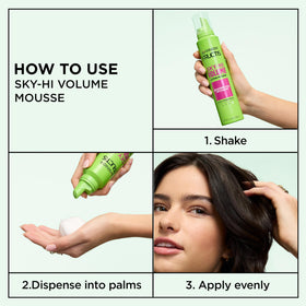 Garnier Fructis mousse used during blow-dry with round brush for strong root lift benefit
