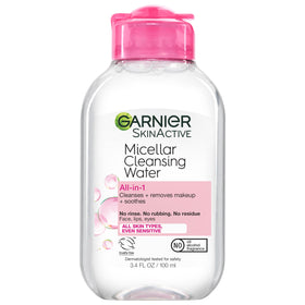 Garnier micellar water on cotton pad demo removing makeup quickly and effectively