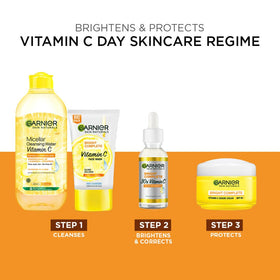 Garnier bottle on bathroom shelf within morning routine showing skincare consistency benefit