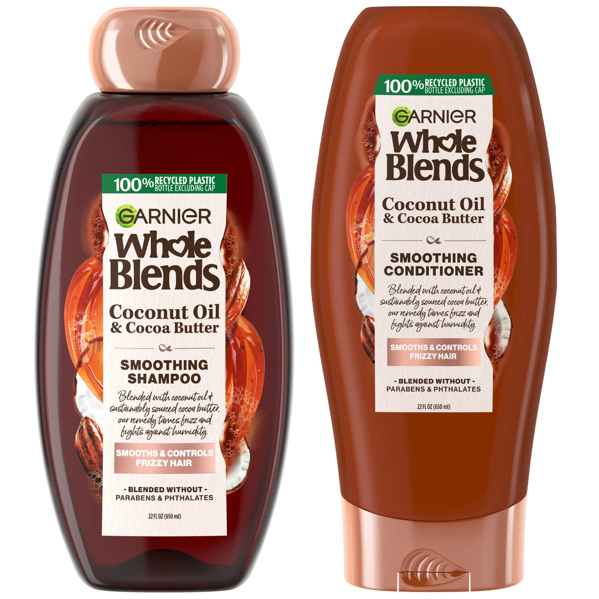 Garnier front packaging showing bottle duo and tropical scent benefits