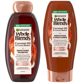 Garnier front packaging showing bottle duo and tropical scent benefits