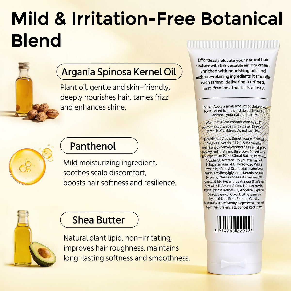 GARPGONA cream applied to wavy hair enhancing natural definition and softness