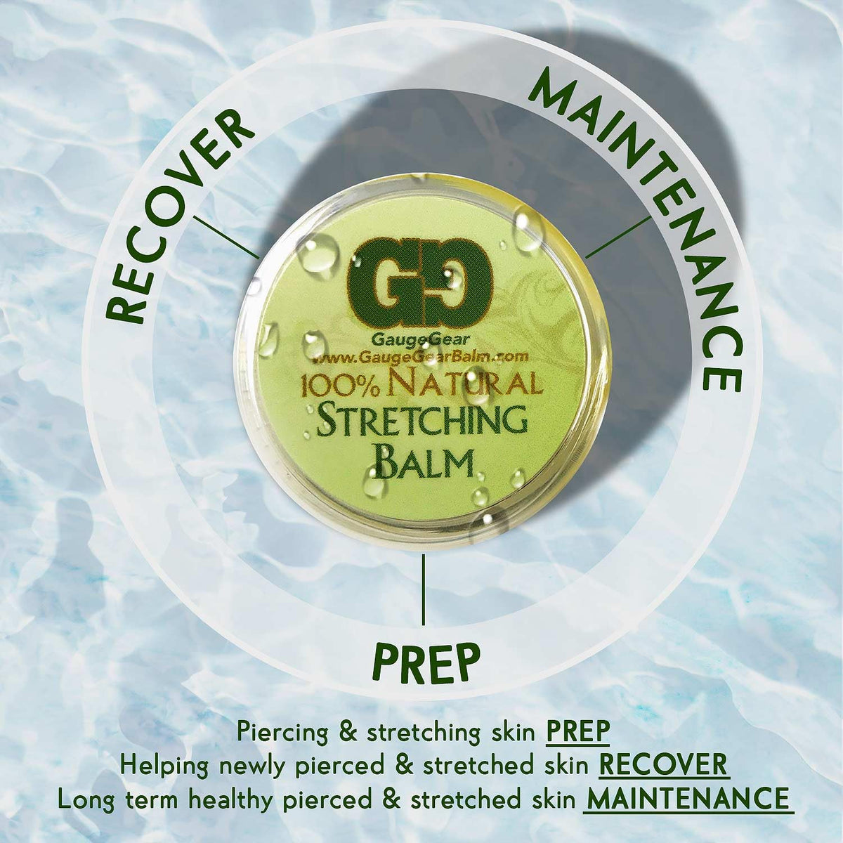 Gauge Gear texture closeup displaying smooth balm consistency and moisturization