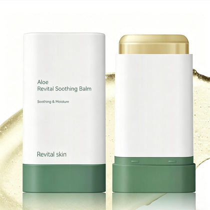 gcdat aloe gel stick front packaging showing compact balm and label benefits