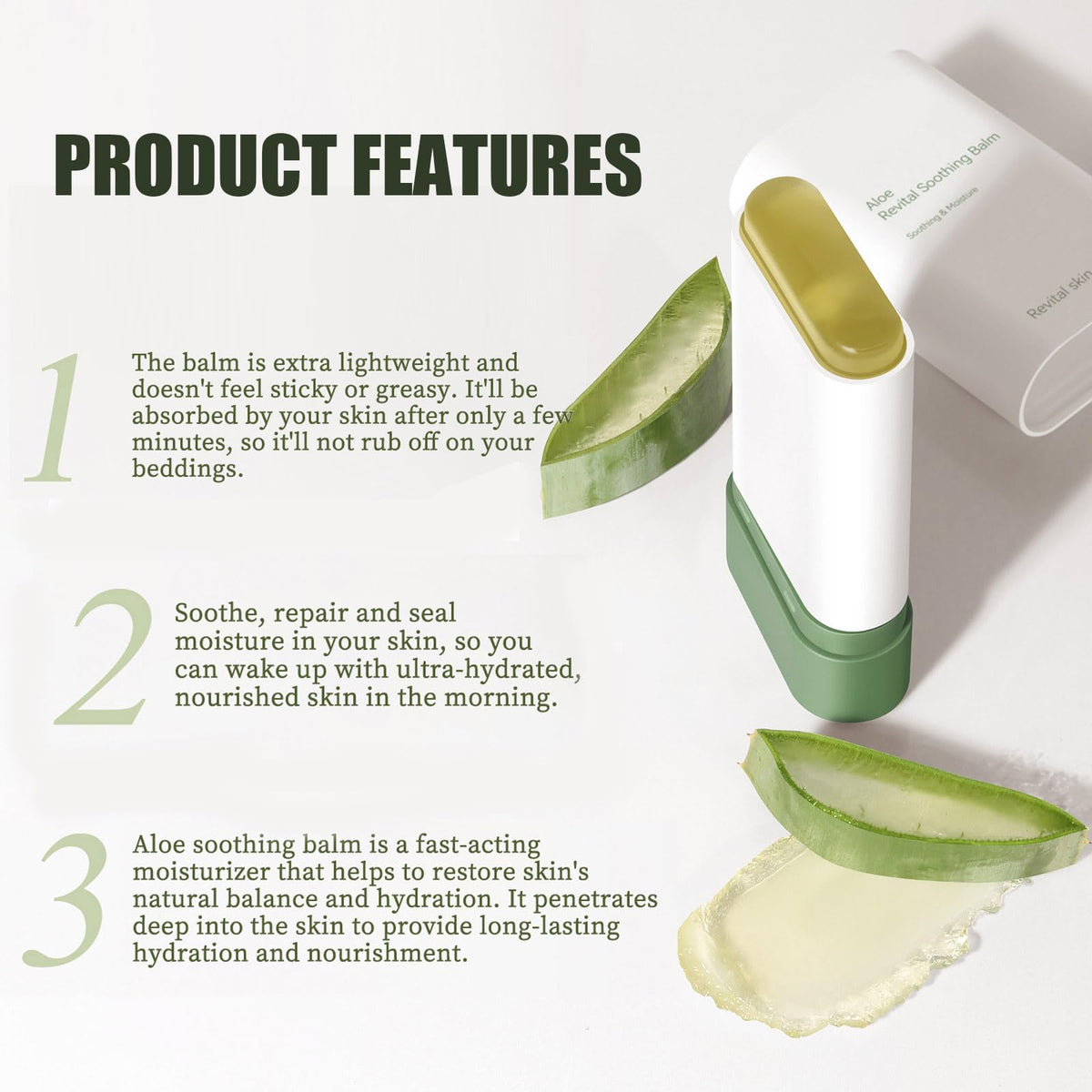 gcdat aloe stick application on arm demonstrating targeted soothing and hydration