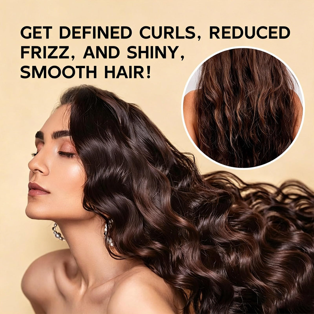 gcdat applying cream to damp hair to define curls and reduce frizz