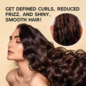 gcdat applying cream to damp hair to define curls and reduce frizz