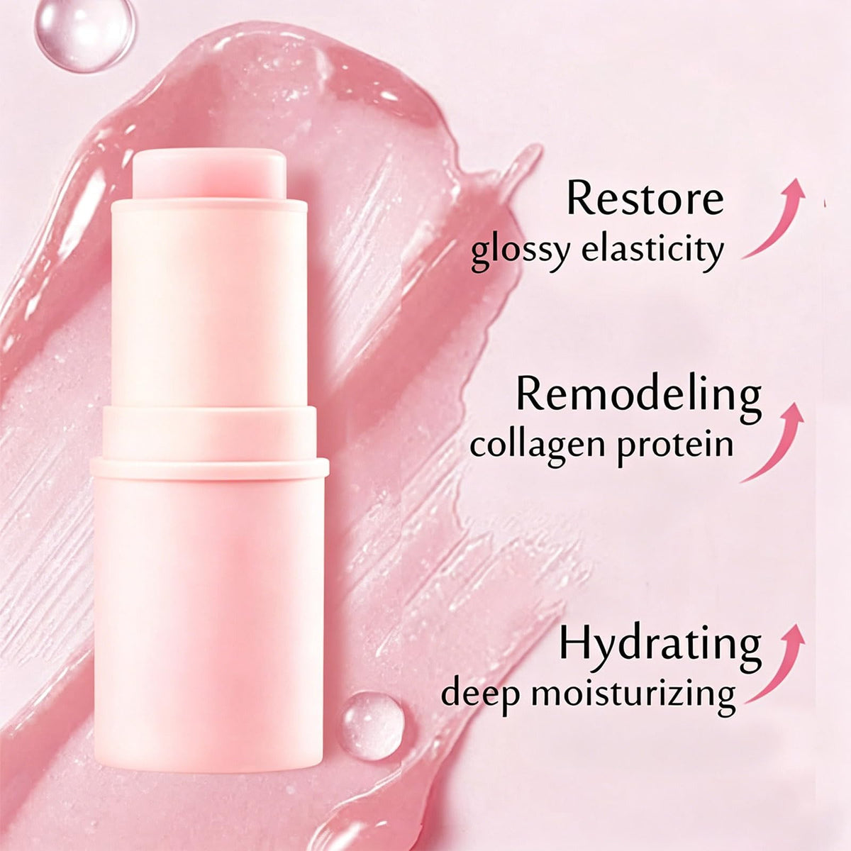 gcdat balm stick ingredients label closeup highlighting peptide and collagen content