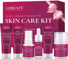 GEBEATY front packaging showing the complete six‑piece kit for clearer pores