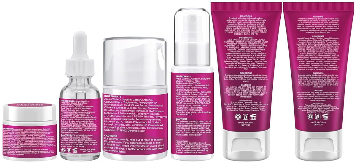 GEBEATY skincare set staged in a bathroom to illustrate daily routine use