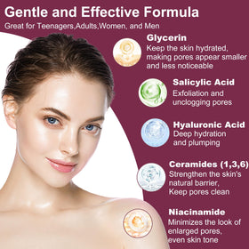GEBEATY salicylic acid serum dropper highlighting targeted pore treatment