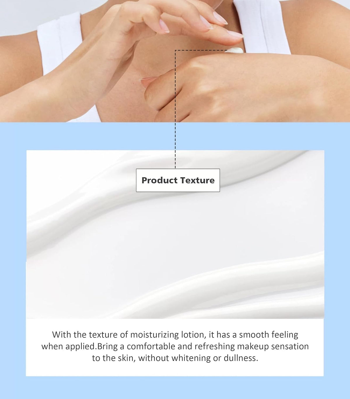 GEBUTP sunscreen applied on arm for even coverage and quick set