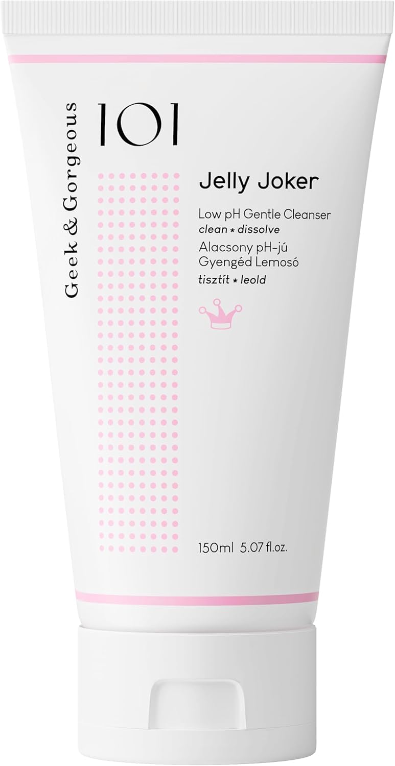 Geek & Gorgeous bottle front view showing label and size, clear benefit: recognizable packaging