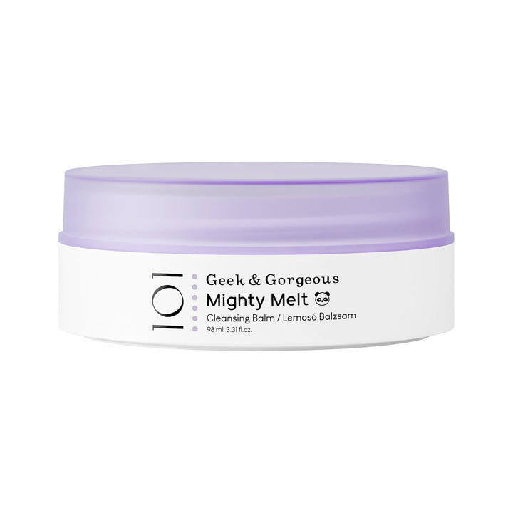 Geek & Gorgeous front packaging showing product jar and label benefit