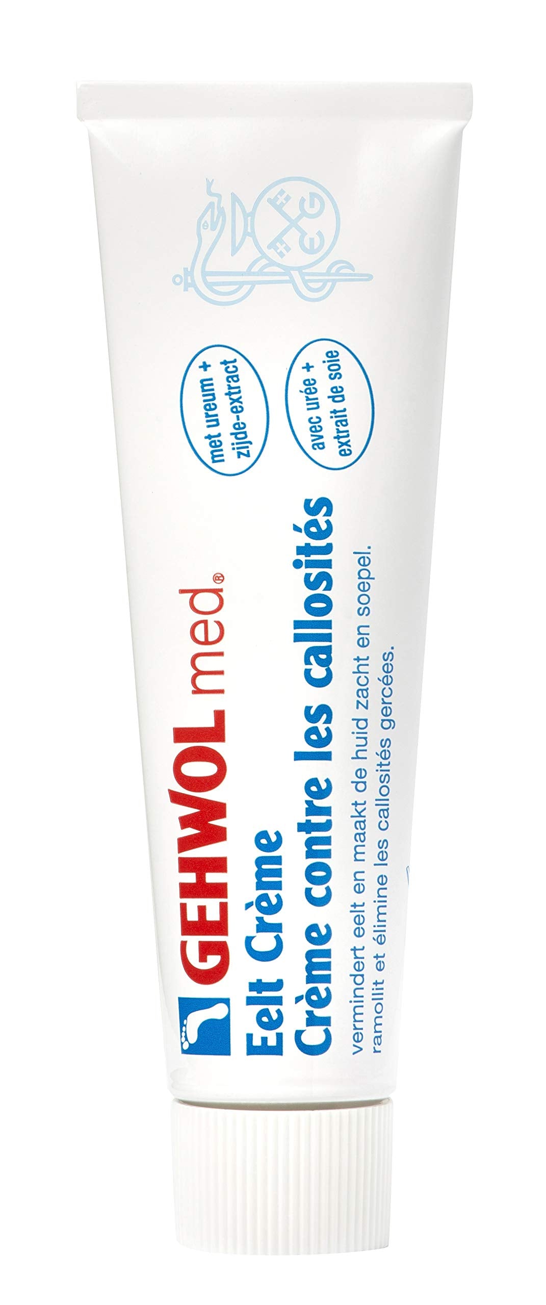 GEHWOL callus cream texture close-up highlighting creamy consistency for deep softening