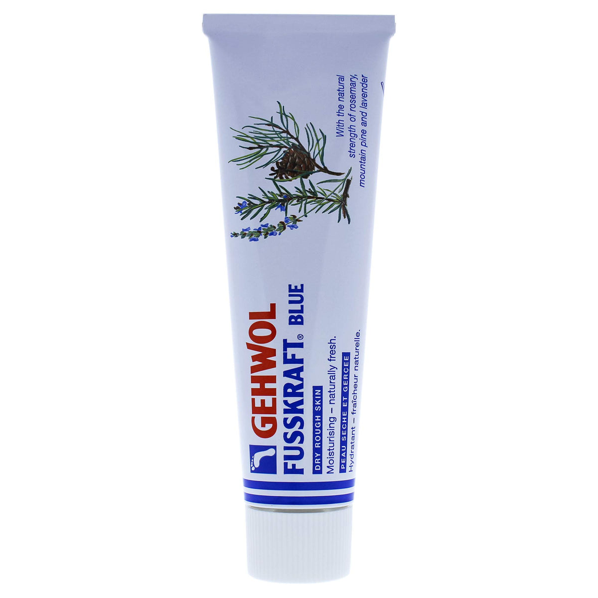 GEHWOL Fusskraft Blue cream texture closeup demonstrating smooth finish and quick absorption