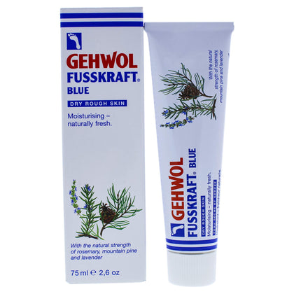 GEHWOL Fusskraft Blue front packaging showing tube and branding, conveys professional care