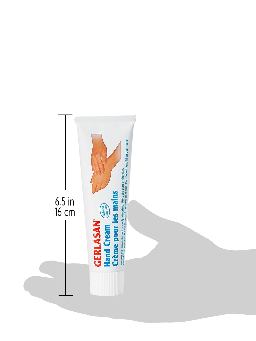 GEHWOL hand cream size and label detail highlighting ingredients and benefits