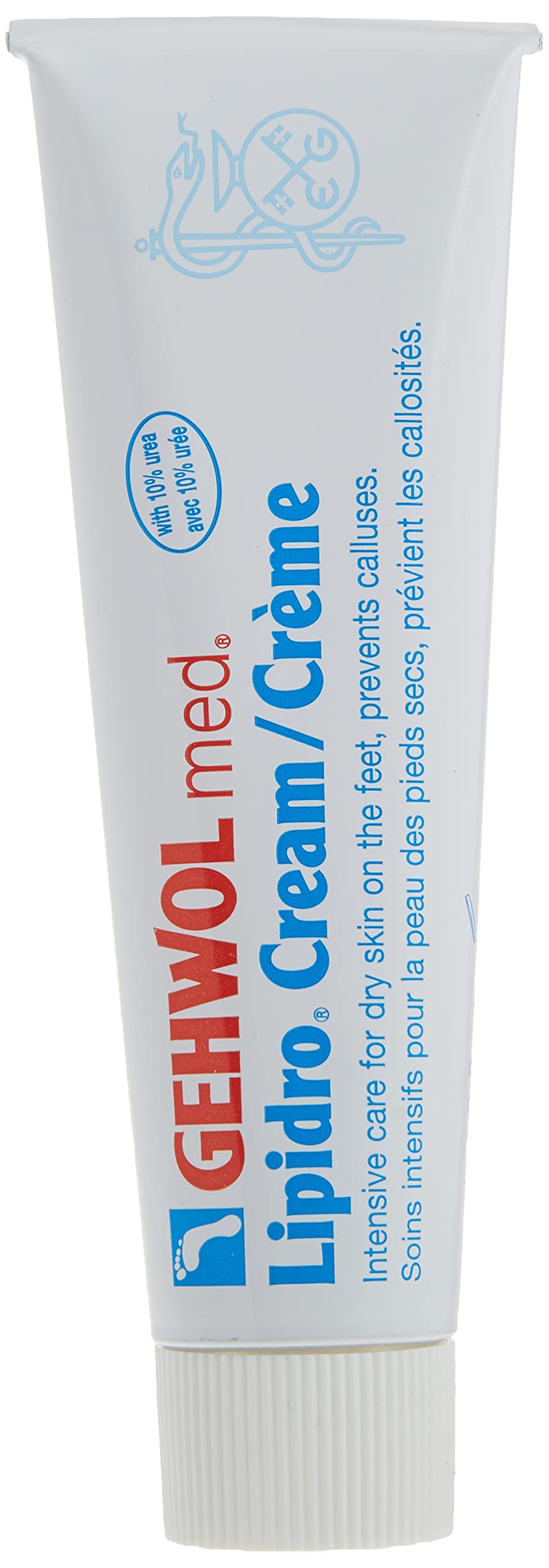 GEHWOL Lipidro Cream applied to heel illustrating targeted softening of hard skin