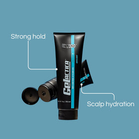 Applying Gelactica with comb demonstrating controlled styling precision