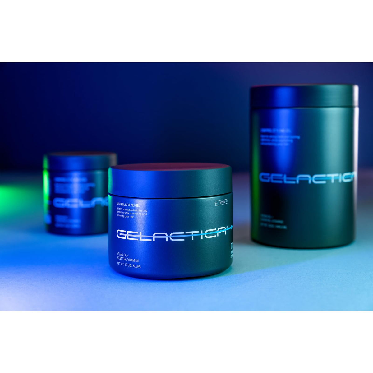 Gelactica on bathroom counter lifestyle shot showing fresh scent and everyday grooming benefit