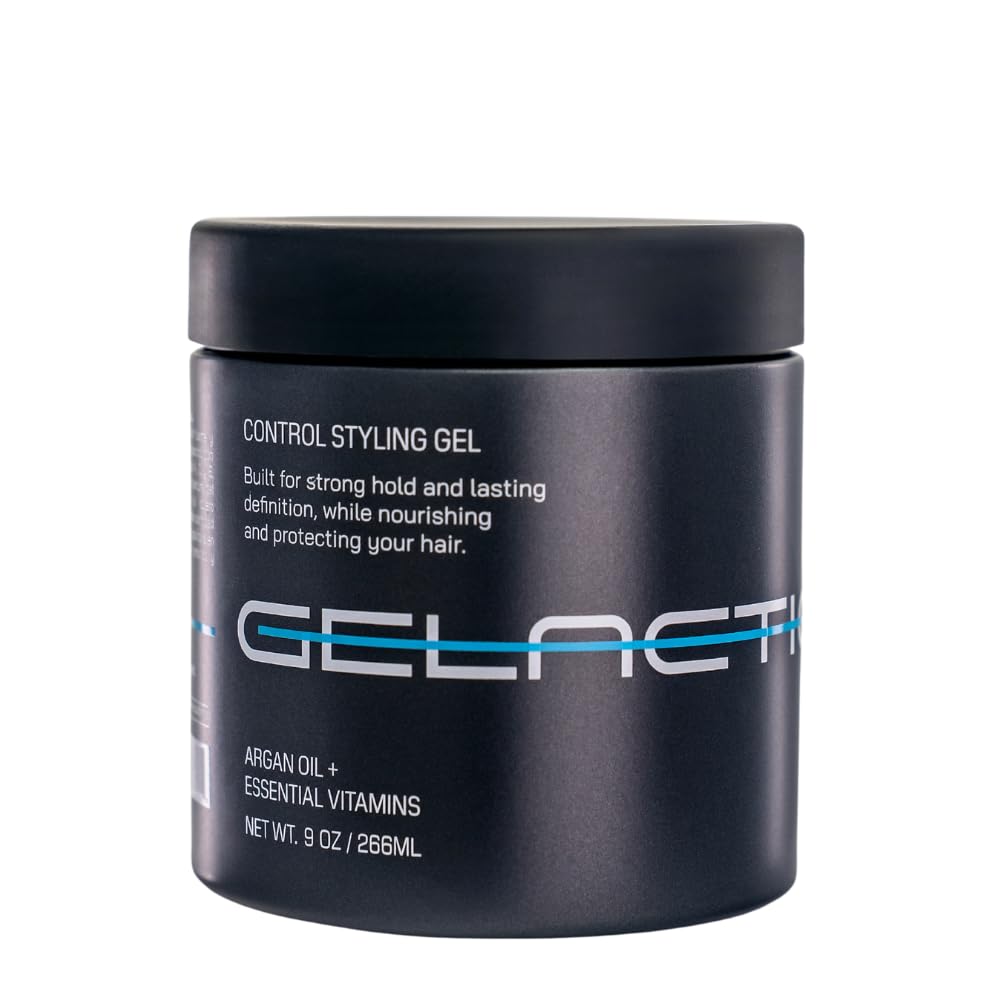 Gelactica front jar showing branding and strong-hold benefit