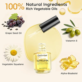 GELAMBER base coat bottle label visible to highlight adhesion benefits and product size