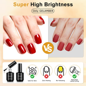 GELAMBER nail file beside bottles for scale showing shaping tool that improves polish hold