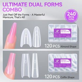 gelike ec almond-shaped clear forms displayed, precise lateral fit for extensions