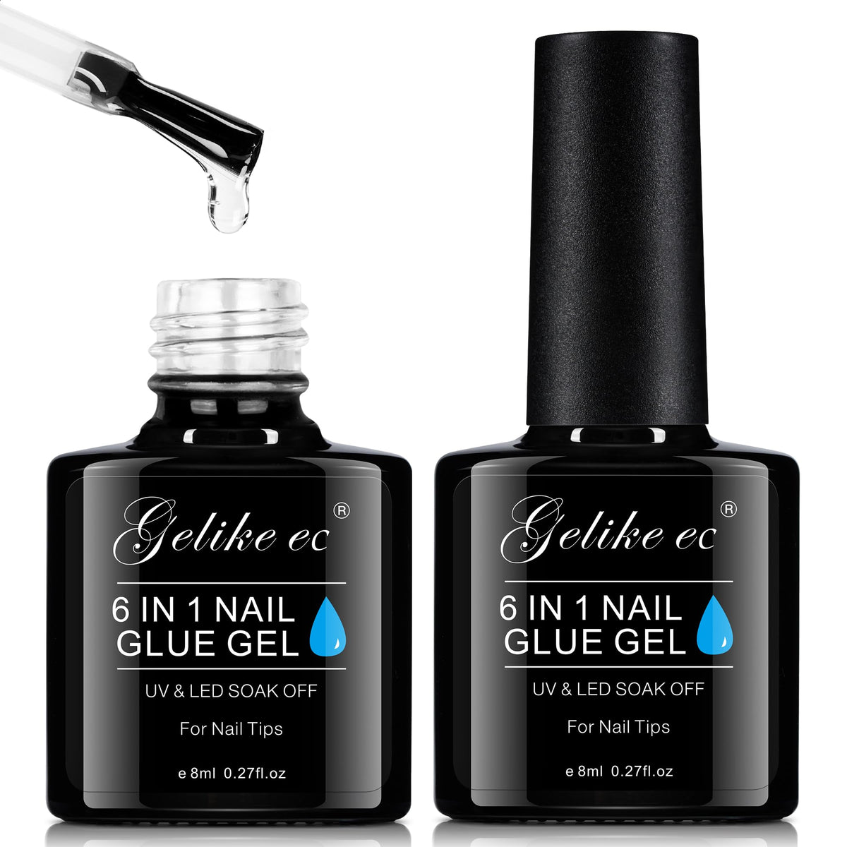 gelike ec front packaging showing dual gel bottles and label benefit