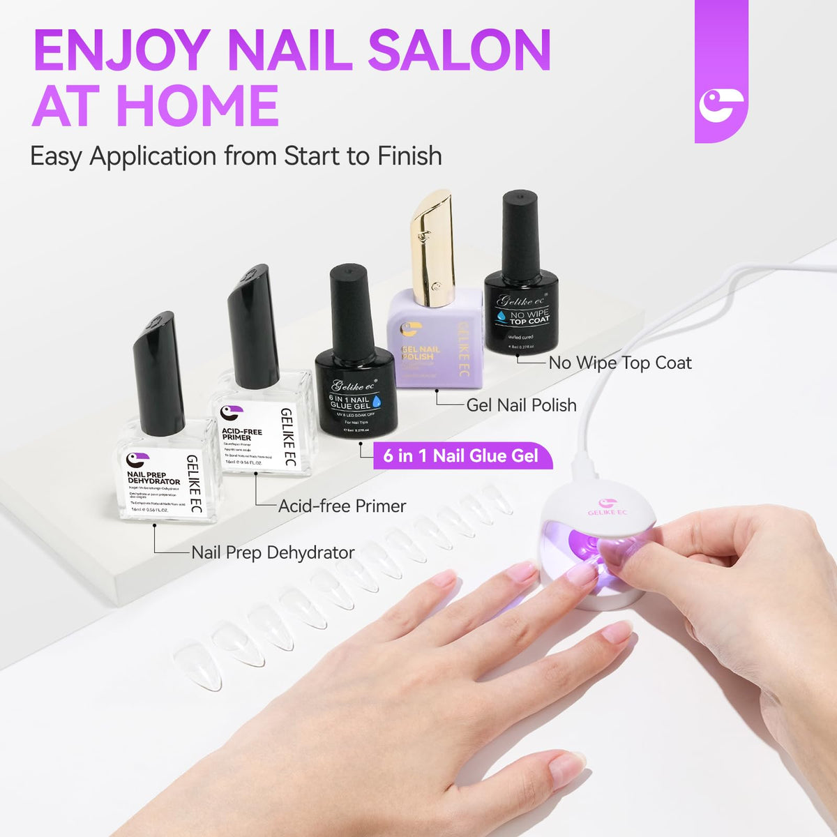 gelike ec lifestyle manicure scene showing salon-quality nails at home