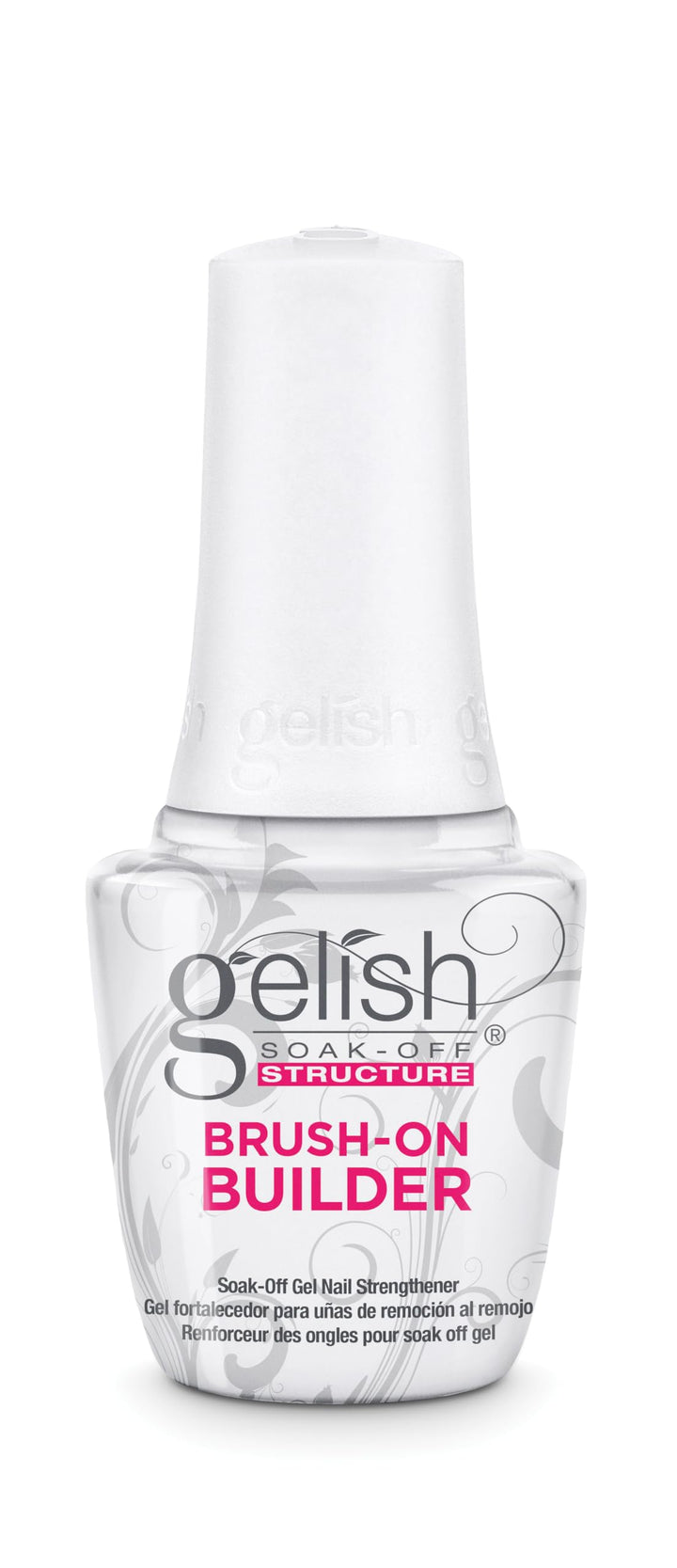 Gelish clear builder gel front packaging showing product and volume benefit