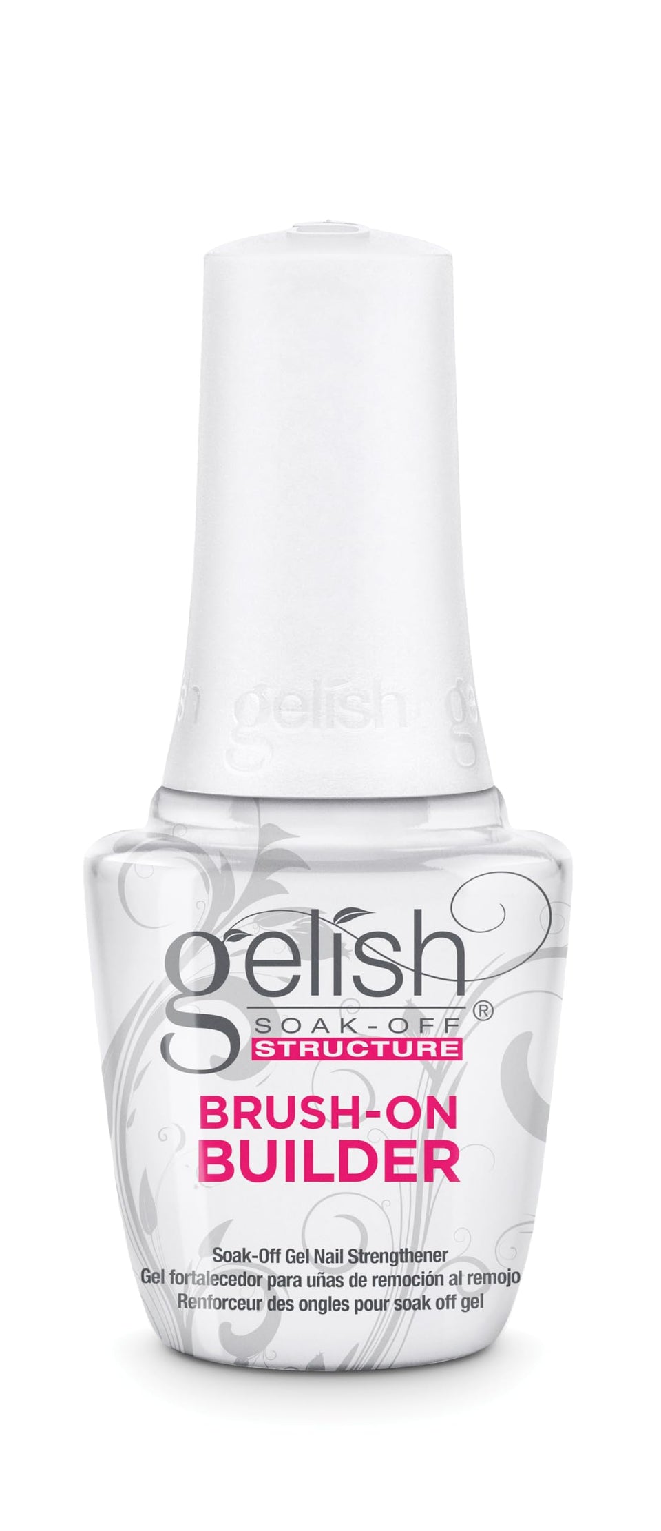 Gelish clear builder gel front packaging showing product and volume benefit