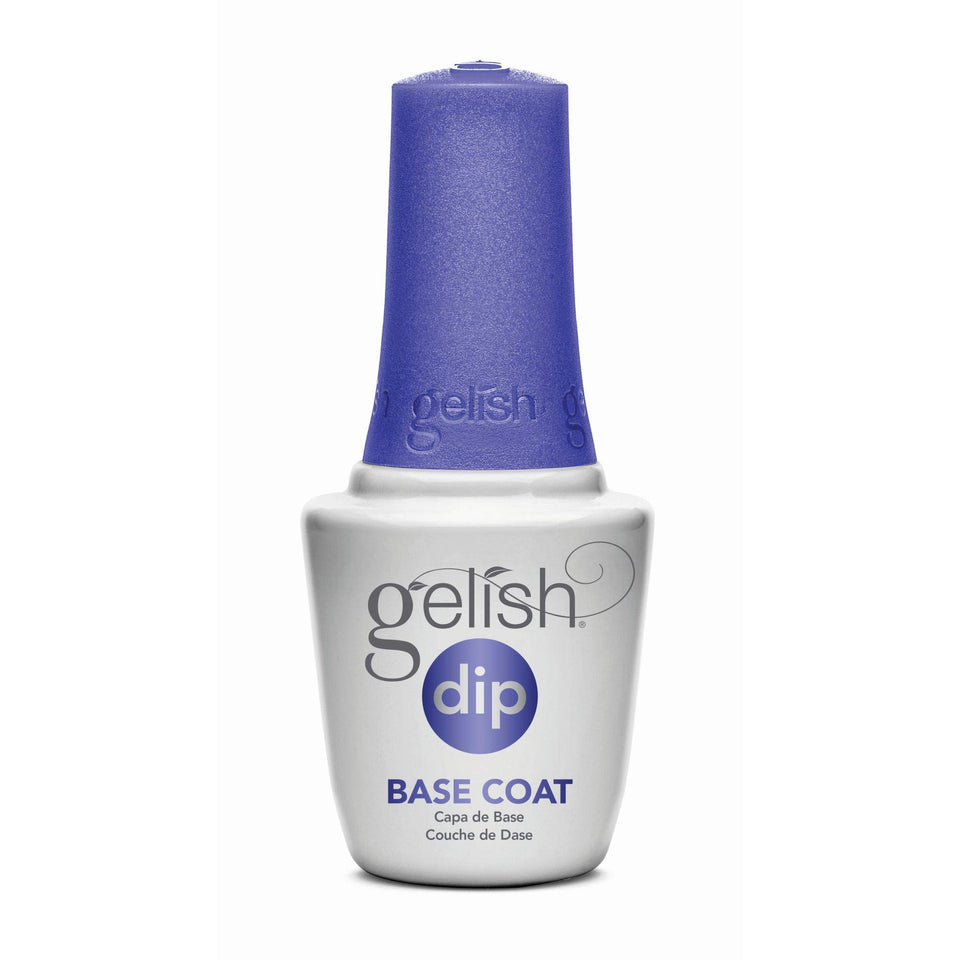 Gelish dip base front packaging showing bottle and label for easy identification and reliable foundation