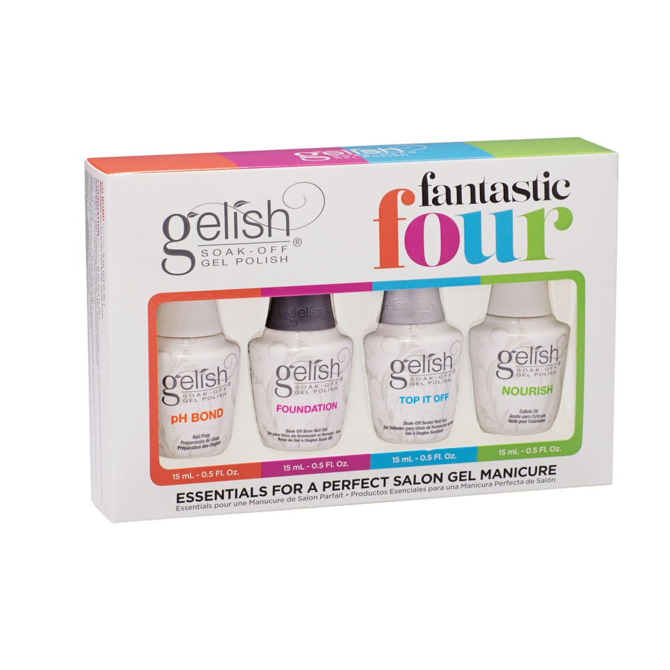 Gelish kit front packaging showing complete four-piece set for easy selection