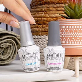 Gelish Foundation Base brush close-up with laser-cut bristles for precise, streak-free applications and control