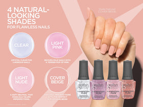 Gelish brush applying Foundation Flex to nails demonstrating easy application and flexible protection benefit