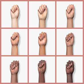 Gelish finished nails in Light Nude on hands showcasing natural-looking coverage and durability benefit