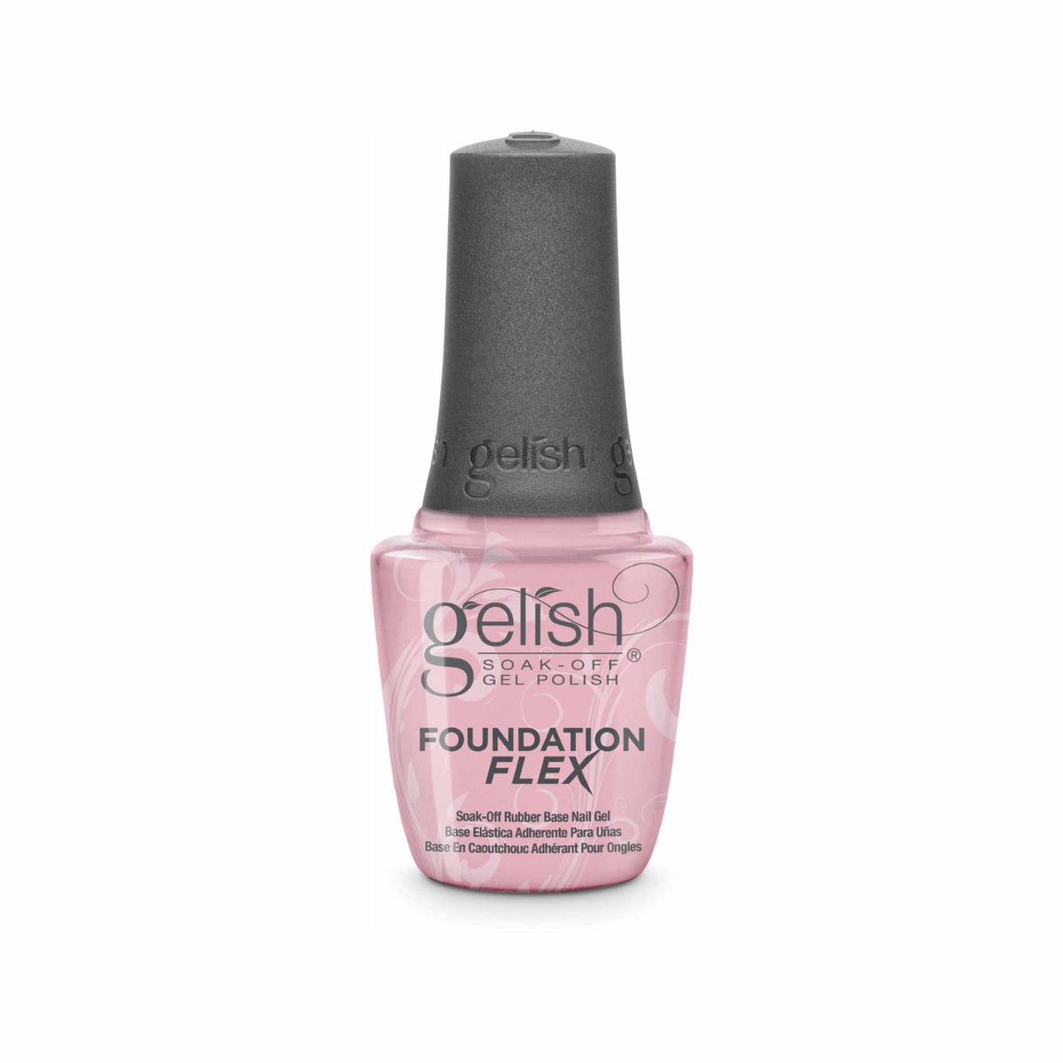 Gelish bottle front packaging showing Light Nude shade and 15mL size, clear branding benefit