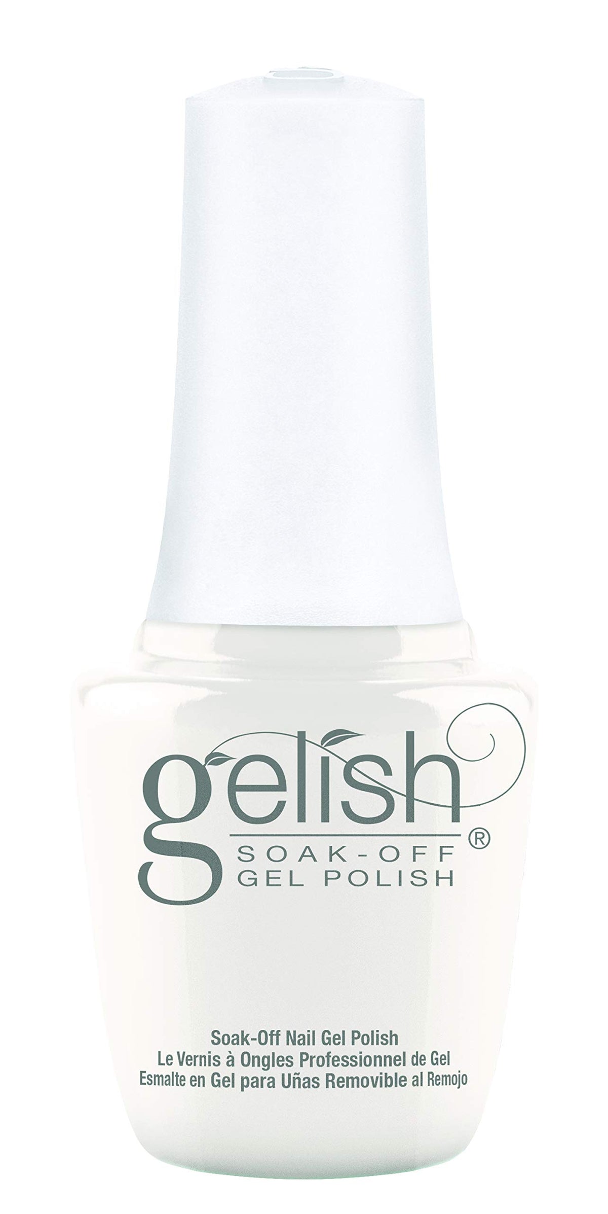 Gelish mini bottle front view showing Sheek White and professional finish