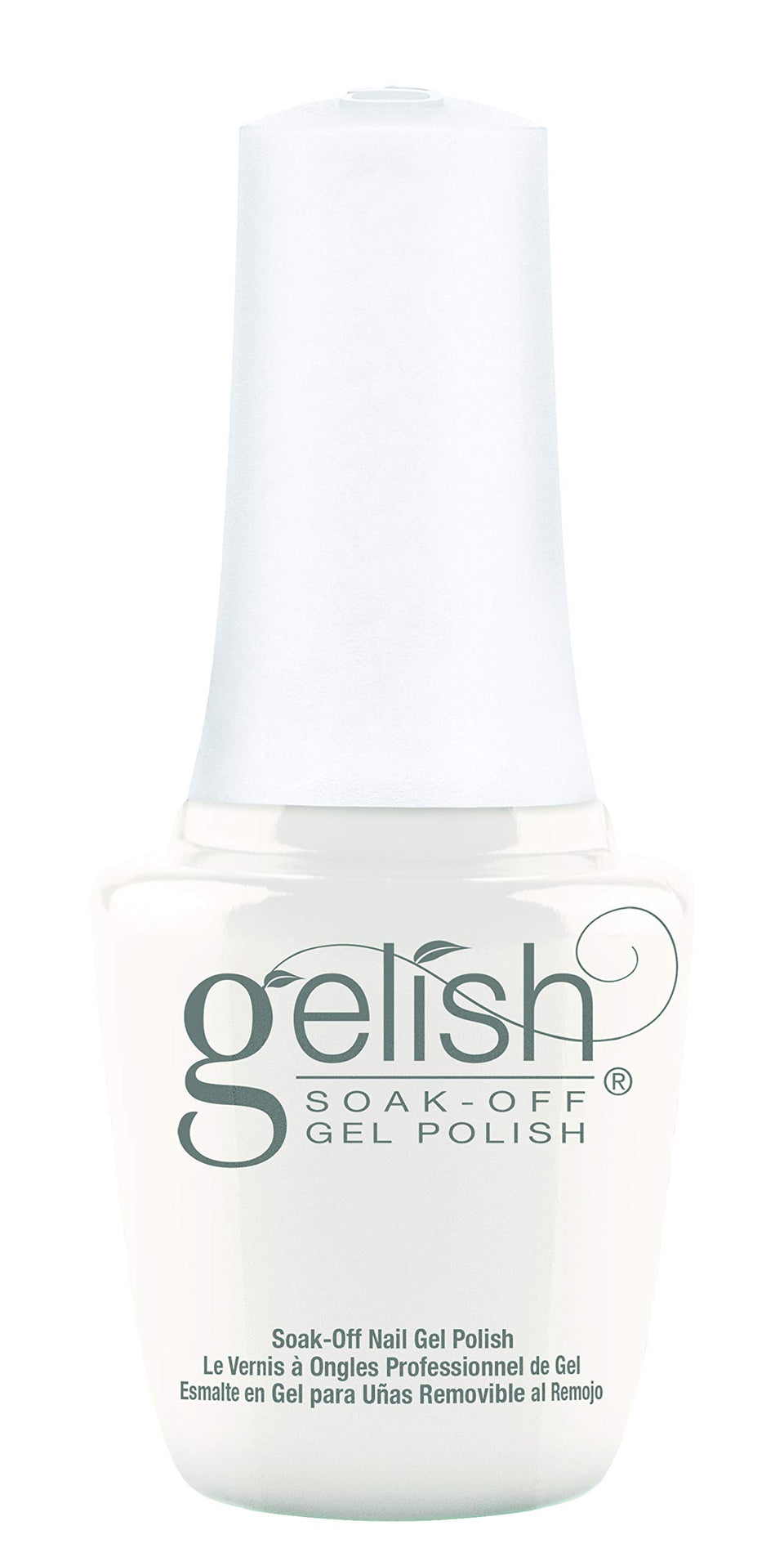 Gelish mini bottle front view showing Sheek White and professional finish