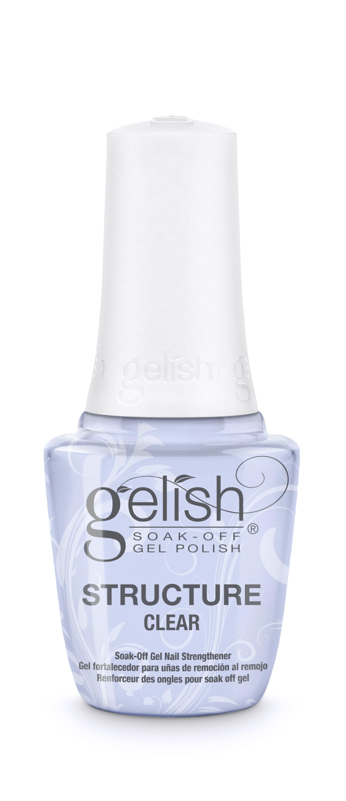 Gelish front packaging showing bottle and label, clear reinforcement