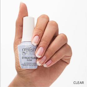 Gelish professional applying gel in salon, durable manicure result
