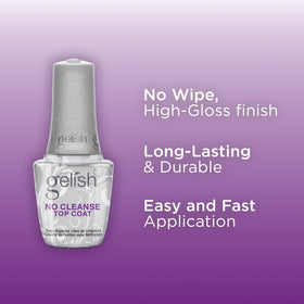 Gelish open bottle with brush highlighting easy application benefit