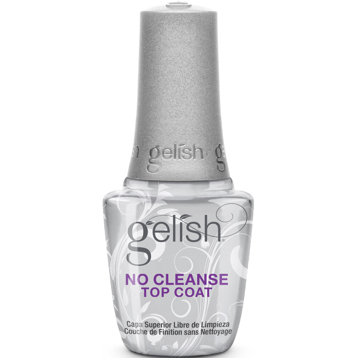 Gelish front bottle showing label and glossy finish benefit